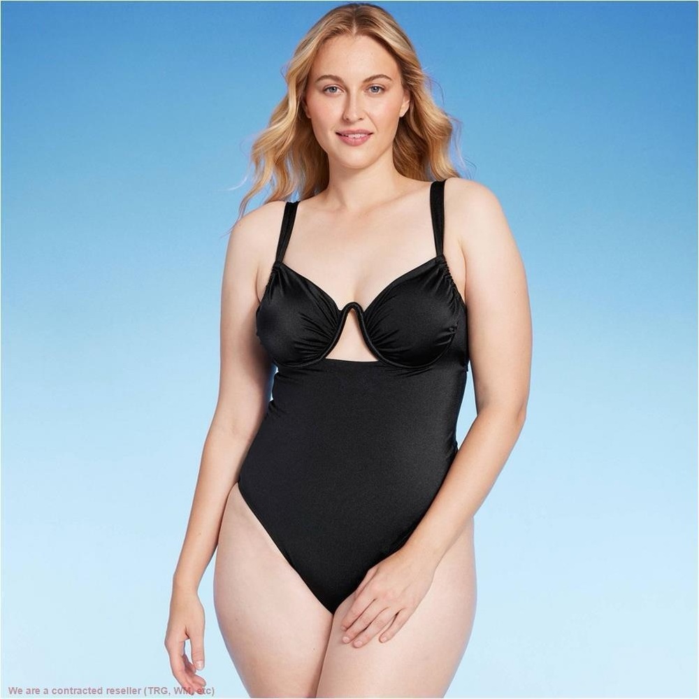Shade & Shore Elegant High Leg Extra Cheeky One-Piece Swimsuit size 36DD